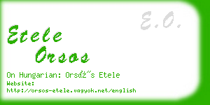 etele orsos business card